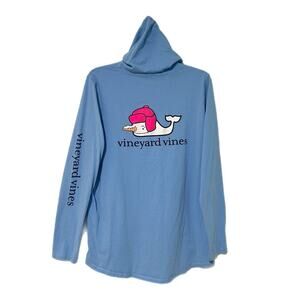 Vineyard Vines Hooded Sweatshirt Women’s XL Blue Whale Winter Cotton Peru